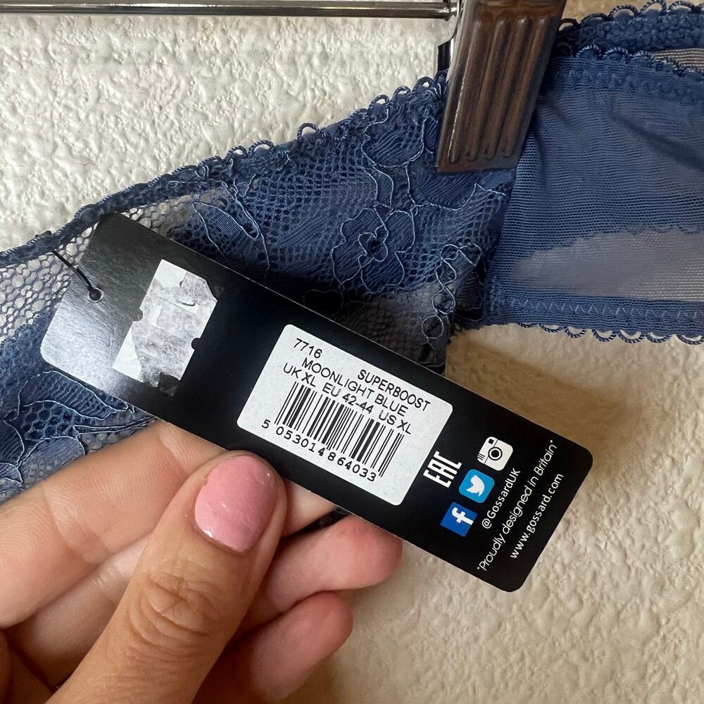 Gossard 7716 Superboost lace thong in moonlight blue NEW XL - Picture 6 of 7